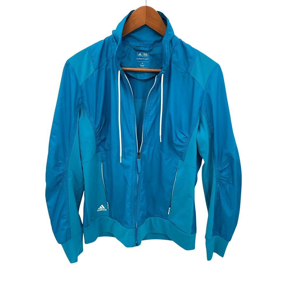 ADIDAS Climaproof Women's Own the Run Active Jacket in Turquoise Blue // M